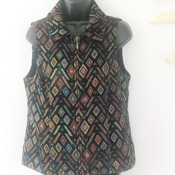 Christopher & Banks Vintage Style Jewel Tone Vest - Picture 2 of 7